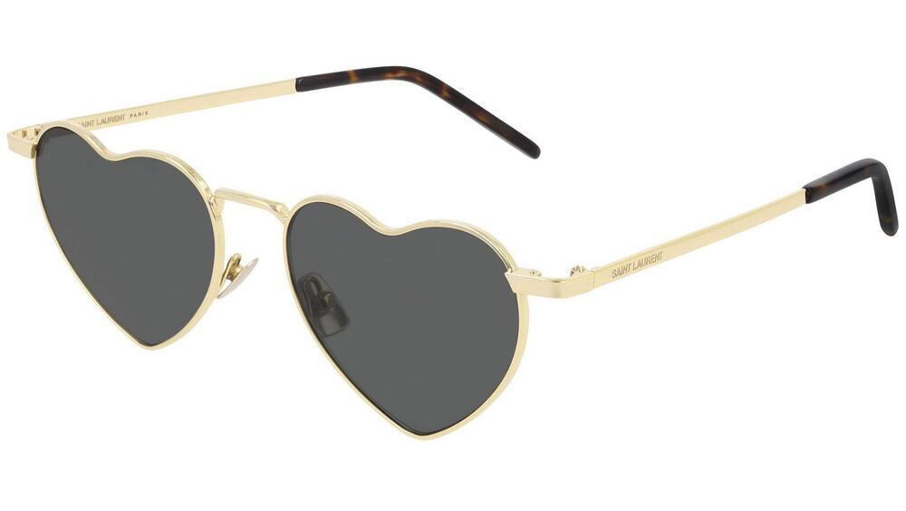 Saint Laurent SL301 LouLou Heart Sunglasses in Gold